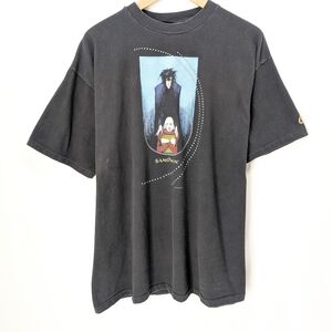 Hanes Black Graphic Tee with Blue and Red Design